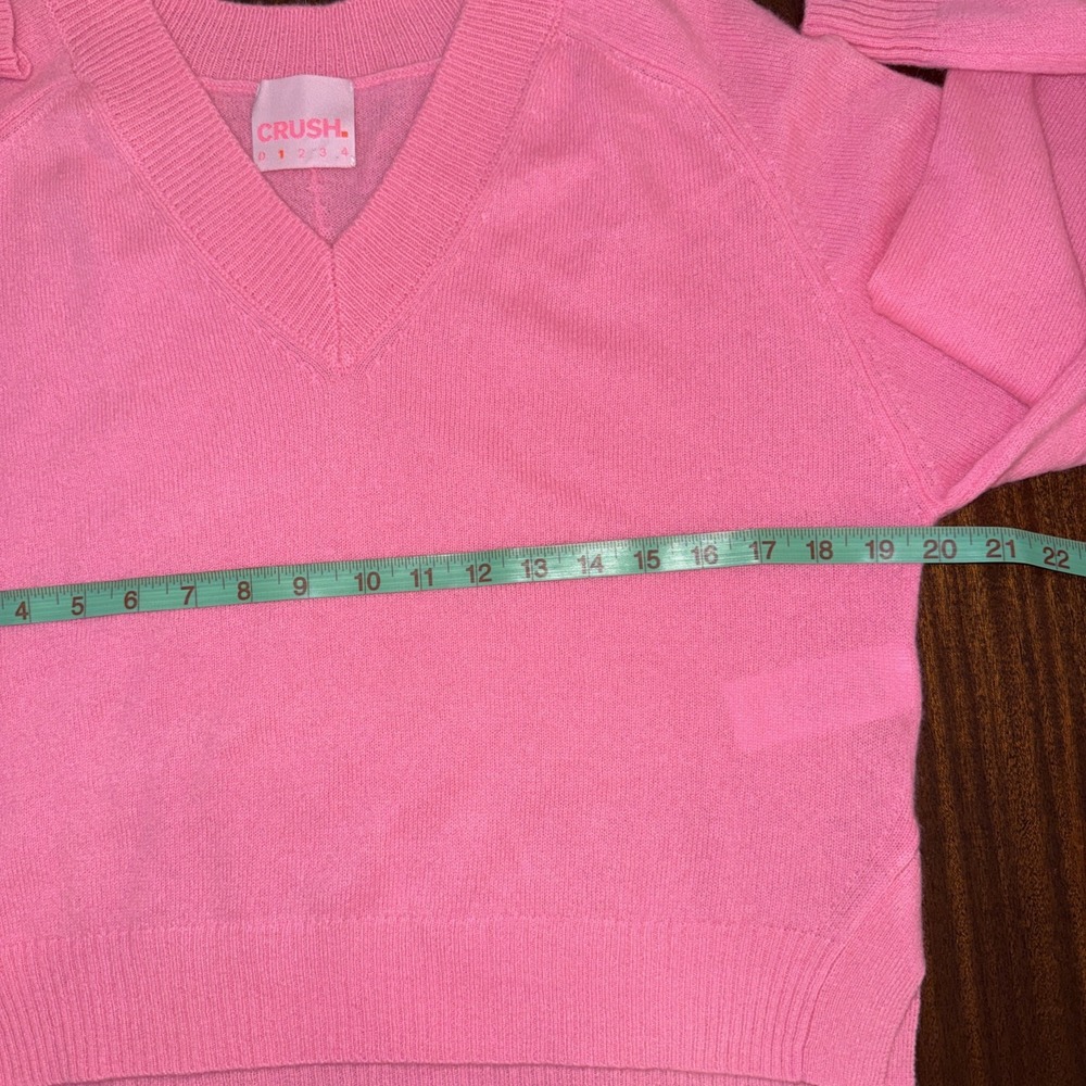 Crush Malibu Cashmere Sweater in Cosmo Pink  V-neck Women's Size Small - Picture 7 of 10